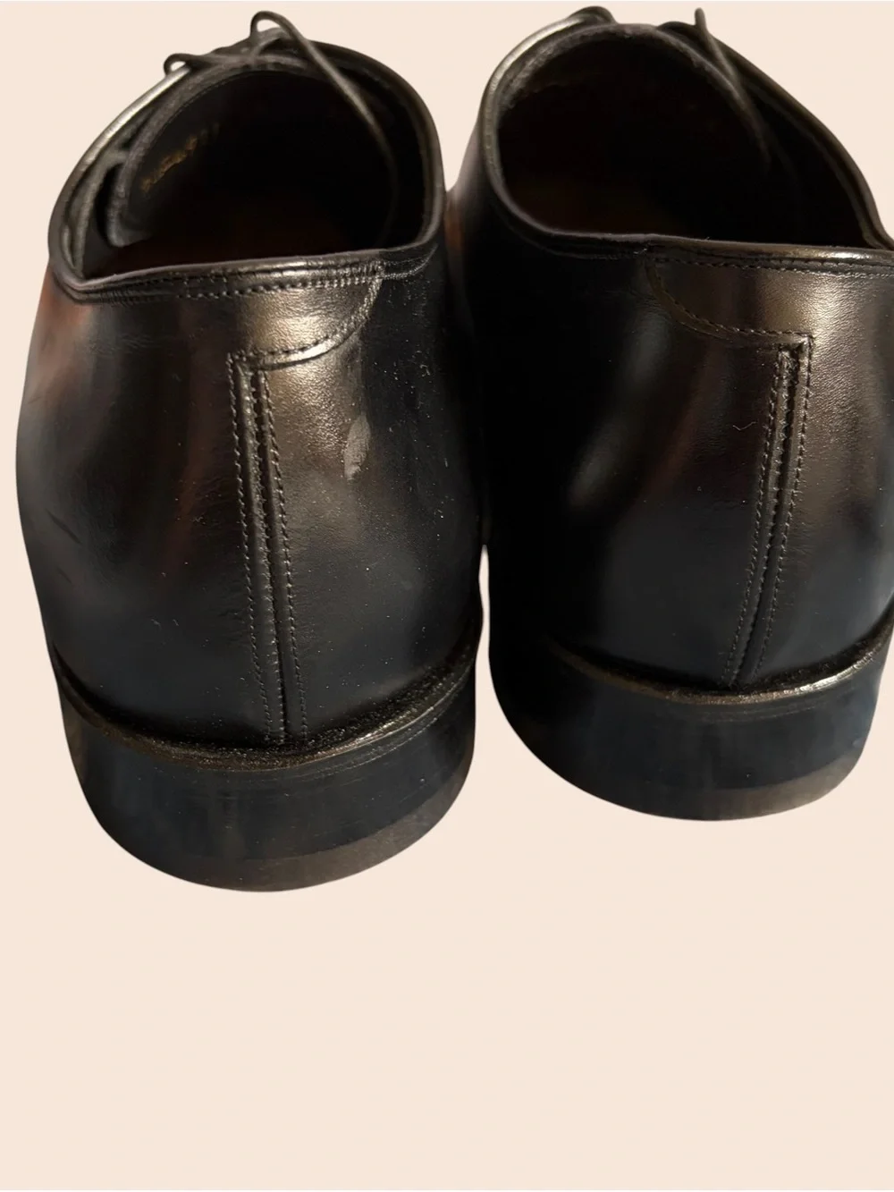 Johnston & Murphy Crown Aristocraft Black Leather Cap-Toe Oxford Dress Shoes